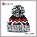 Chapeau tricoté en laine couleur unie hivernale Motif ondulé unisexe